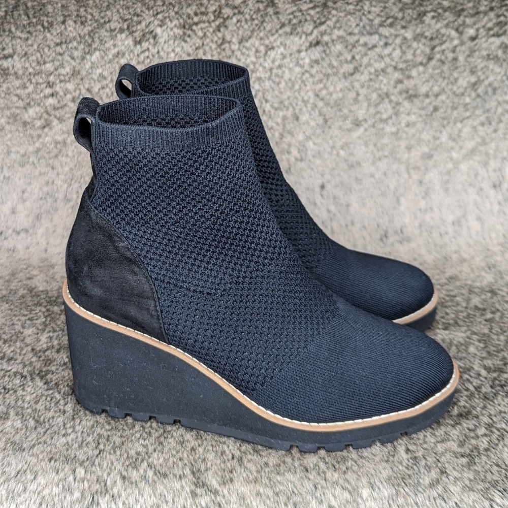 Eileen Fisher Quill Stretch Knit Booties Black Women's 7.5 - Picture 6 of 15